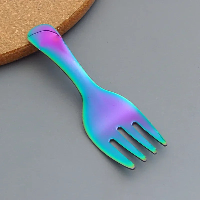 304 Stainless Steel Cute Spoon Adorable Short Handle Creative Utensil for Dessert Milk Powder Easy Clean Durable Safe