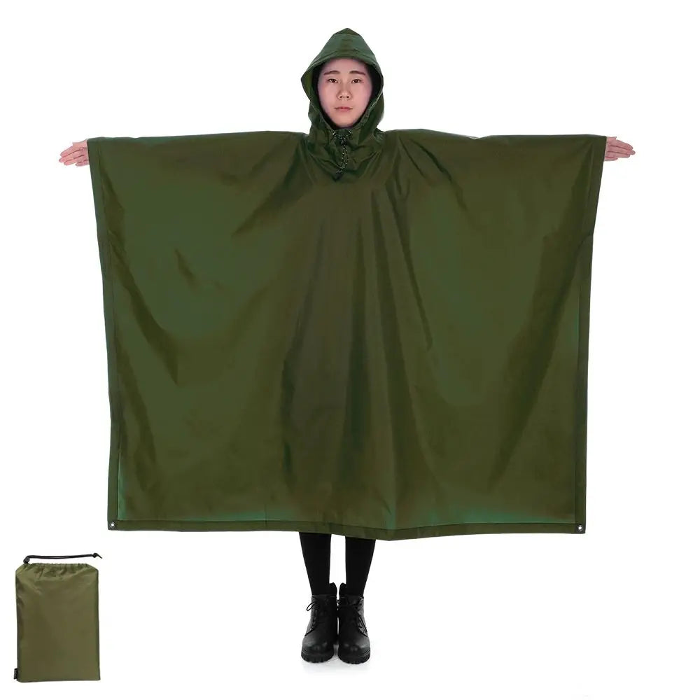 Three in One Waterproof Rain Poncho with Backpack Cover for Hiking and Camping