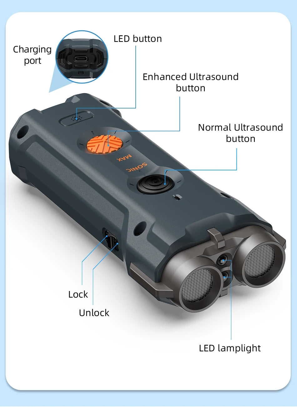 2 In 1 Training & Anti Barking Device Ultrasonic Dog Repeller With Flashlight Stop Attack Rechargeable Anti Dog Bark Deterrent