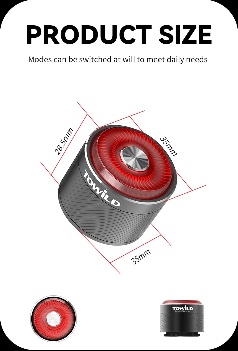 Rear Light Bicycle Smart Auto Brake Sensing Light IPX6 Waterproof USB Charging LED Cycling Light Warning Taillight