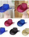 Cowboy Hat for Women Rhinestone Cowgirl Hat Costume Hat Shiny Wide Brim Hat