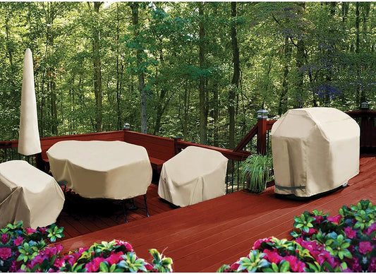 420D Waterproof Round Patio Furniture Cover Outdoor Garden Table Chair Rain Snow Dust Protector