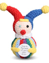 2 Pcs Funny Positive Crochet Clown Doll With Card Emotional Support Handmade Knitted Mini Clown Gifts Halloween Christmas Home Decor