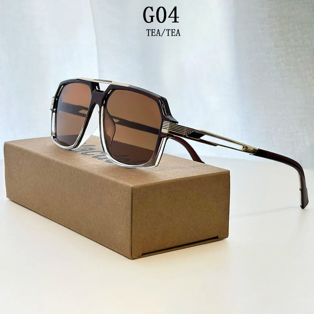 Vintage Square Alloy Frame Sunglasses With UV400 Protection