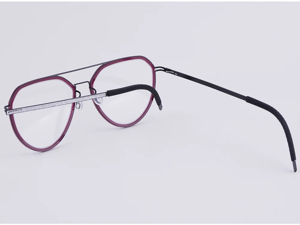 Oversized Pilot Titanium Double Bridge Eyeglasses Frame