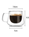 200ml Double Wall Glass Coffee Cups Espresso Clear Insulated Tea Mugs Heat Resistant Handle Mug For Latte Cappuccino