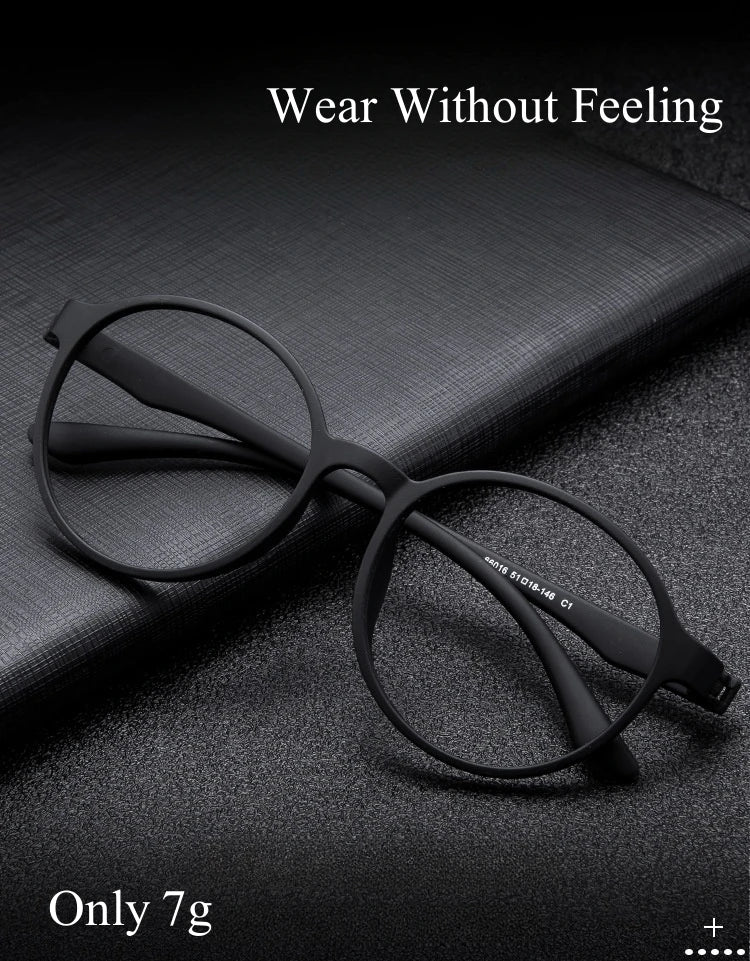 Lightweight Flexible Retro Round Plastic Eyeglasses Frames