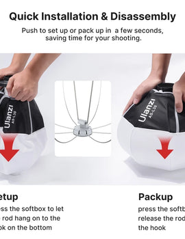 30cm Mini Bowens Mount Globe Lantern Softbox Quick Installation Professional Softbox for LT028 40W COB Video Light