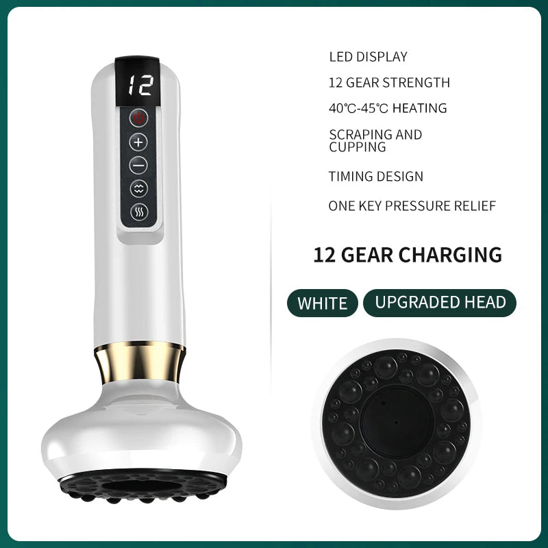 Electric Cupping Massager Vacuum Suction Cup GuaSha Anti Cellulite Beauty Health Scraping Infrared Heat Slimming Massage
