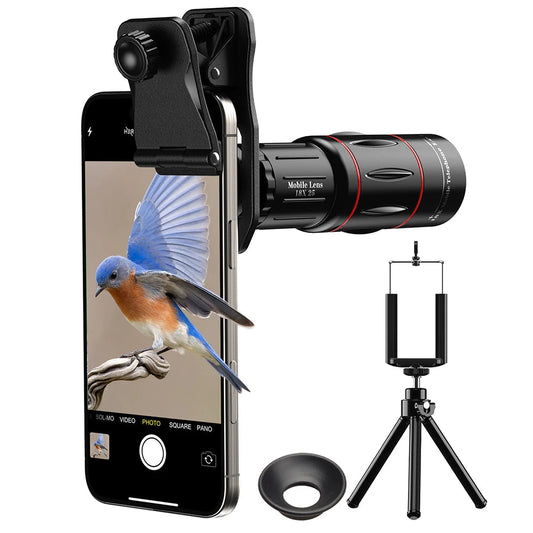 18X Mobile Phone Telephoto Monocular Lens with Tripod