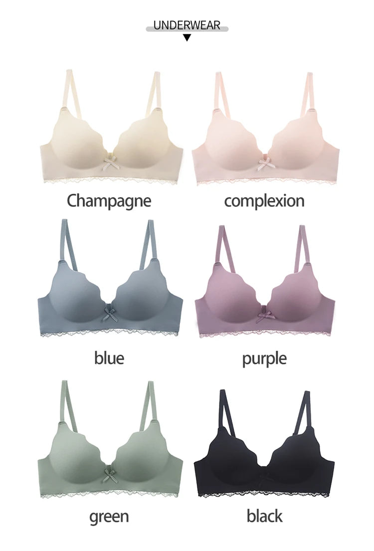 Women’s Brand Low-Cut Push-Up Bra – Soft, Comfortable Wireless Fashion Bralette