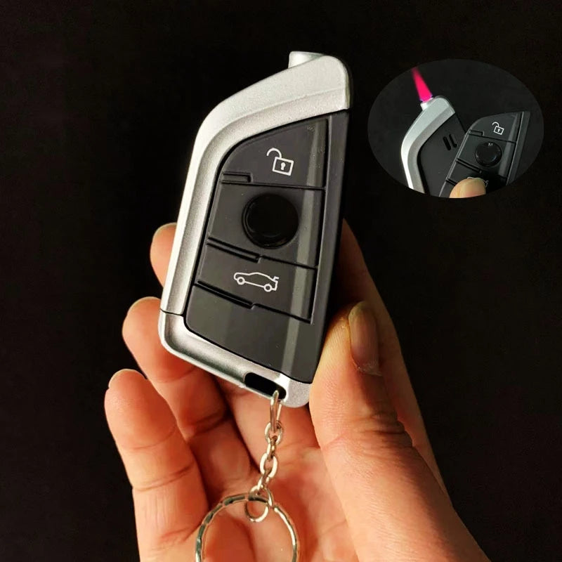 Keychain Windproof Lighter Cool Car Key Model Black Technology Multifunctional Igniter Gift Boyfriend A Trendy Look