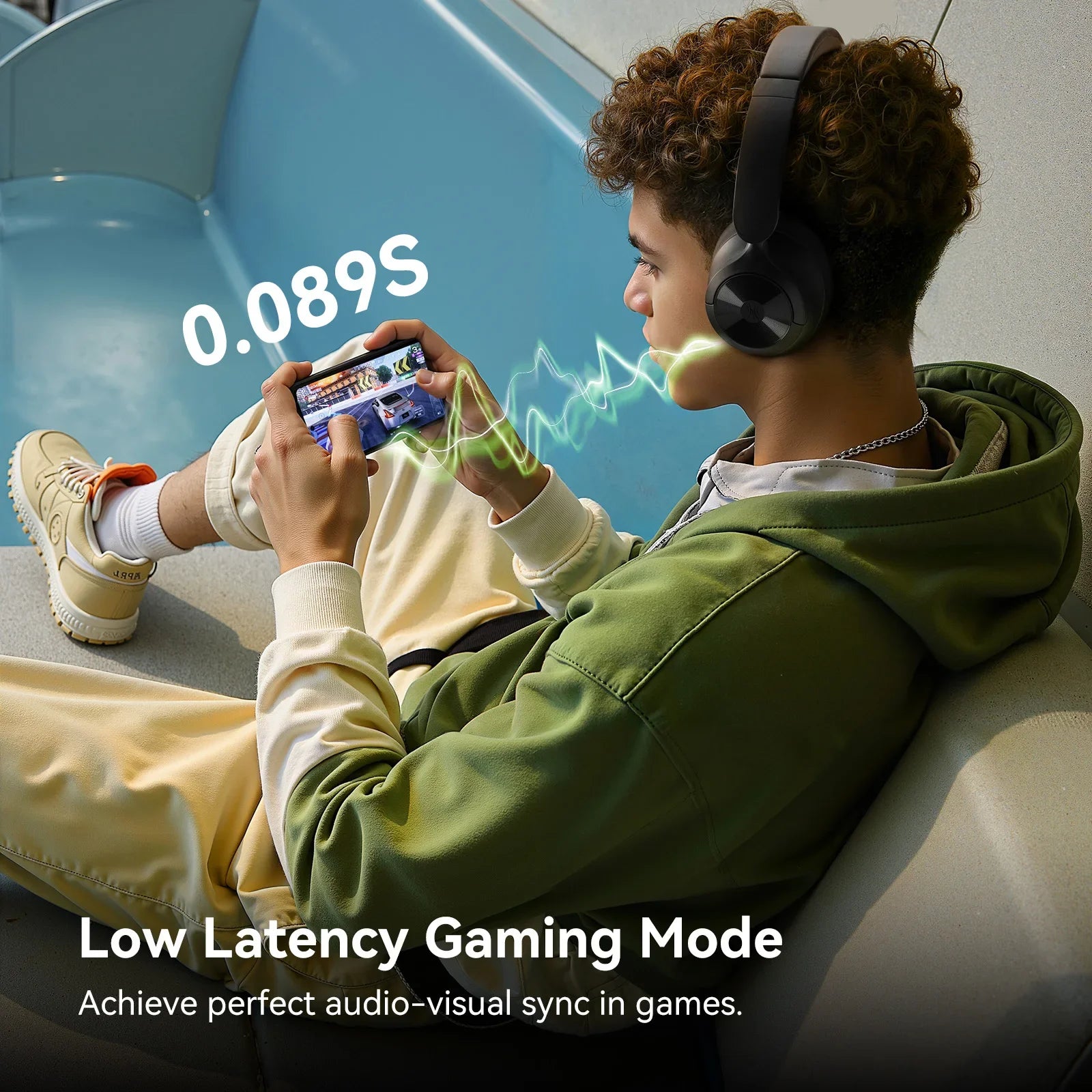 A1 Pro Bluetooth 6.0 Wireless ANC Headphones On Ear Hybrid Active Noise Canceling Headset With ENC Mic Low Latency Mode