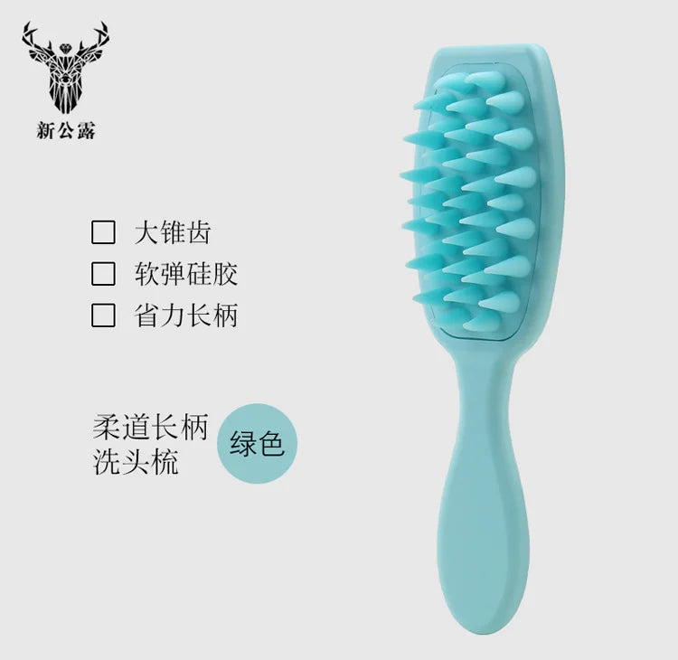 Silicone Shampoo Brush Head Scalp Massage Comb Clean The Scalp Thoroughly Body Massage Brush Bath Brush Salon Hairdressing Tool