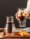 120/250/335ml Double-layer Glass Cup Hanging Ear Espresso Coffee Cup Anti-scalding Milk Brandy Wine Teacup Clear Mug Set