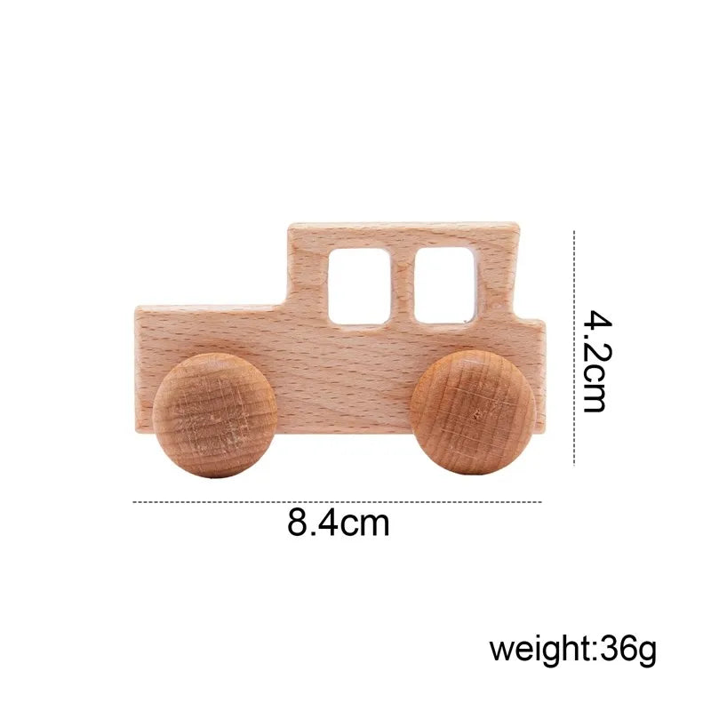 Baby Wooden Car Wooden Child Block For Babies BPA Free Organic Beech Animal Shape Baby Toy  Car Montessori Toys  Handmade Crafts