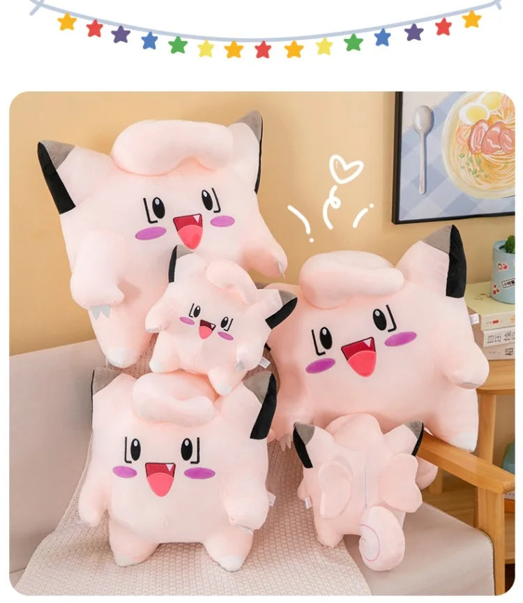 Pokemon Kawaii Clefairy Plush Toy Stuffed Doll Digital Monster Pikachu Cute Kids Birthday Xmas Gift for Boys Girls Sofa Pillow