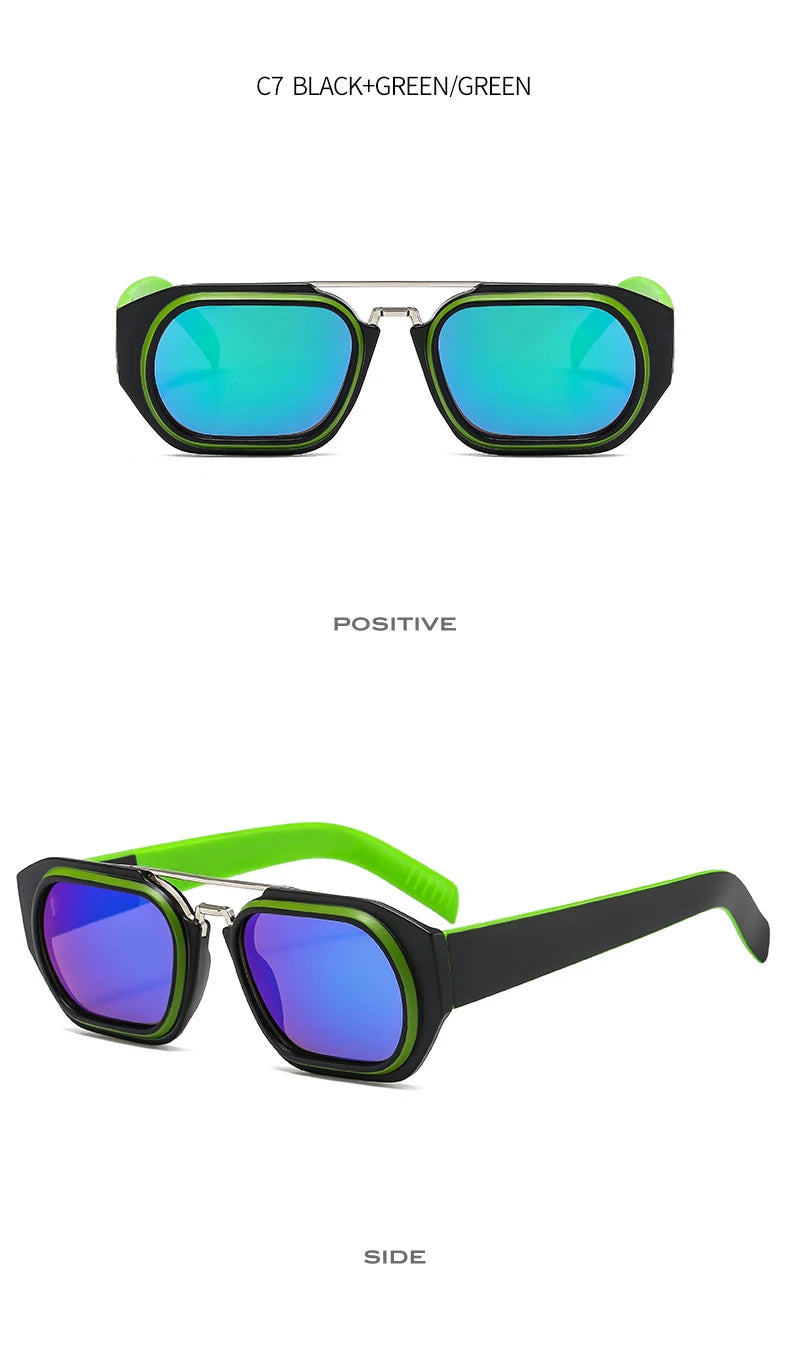Square Vintage Sunglasses With UV400 Protection