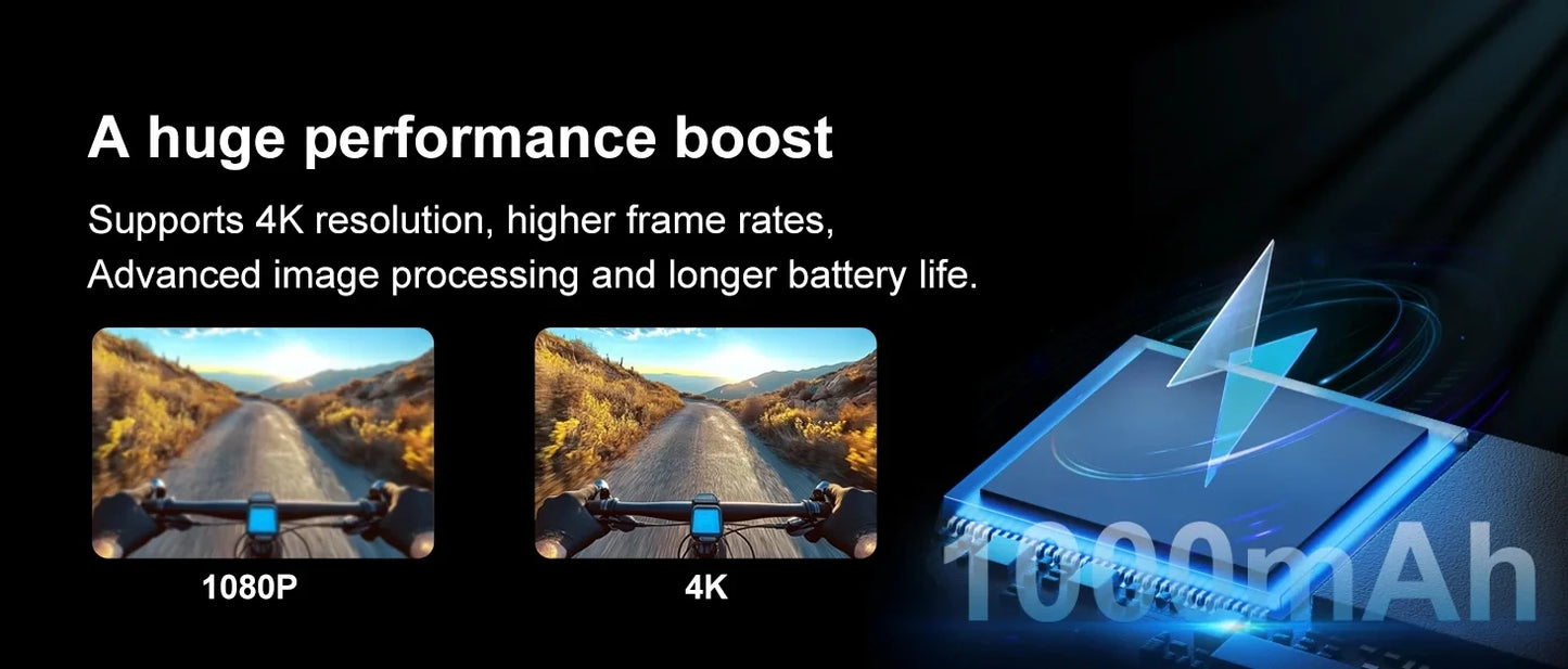 5K Thumb Action Camera 4K 60FPS Waterproof Magnetic Sports Body Cam with 6-Axis Stabilization WiFi Touch Screen