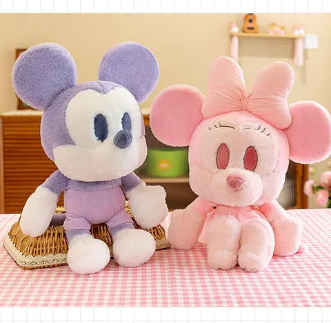 Kawaii Mickey Minnie Plush Toy Couple Doll Stuffed Dolls Animal Kids Birthday Gift for Girls Soft Cuddly Pillow Pal Wholesale