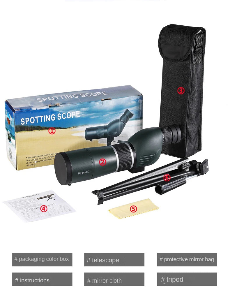 Monocular Zoom Telescope Powerful Monocular Bak4 Prism Waterproof Anti-Fog Camping Bird Watching Landscape Telescopes For Phone