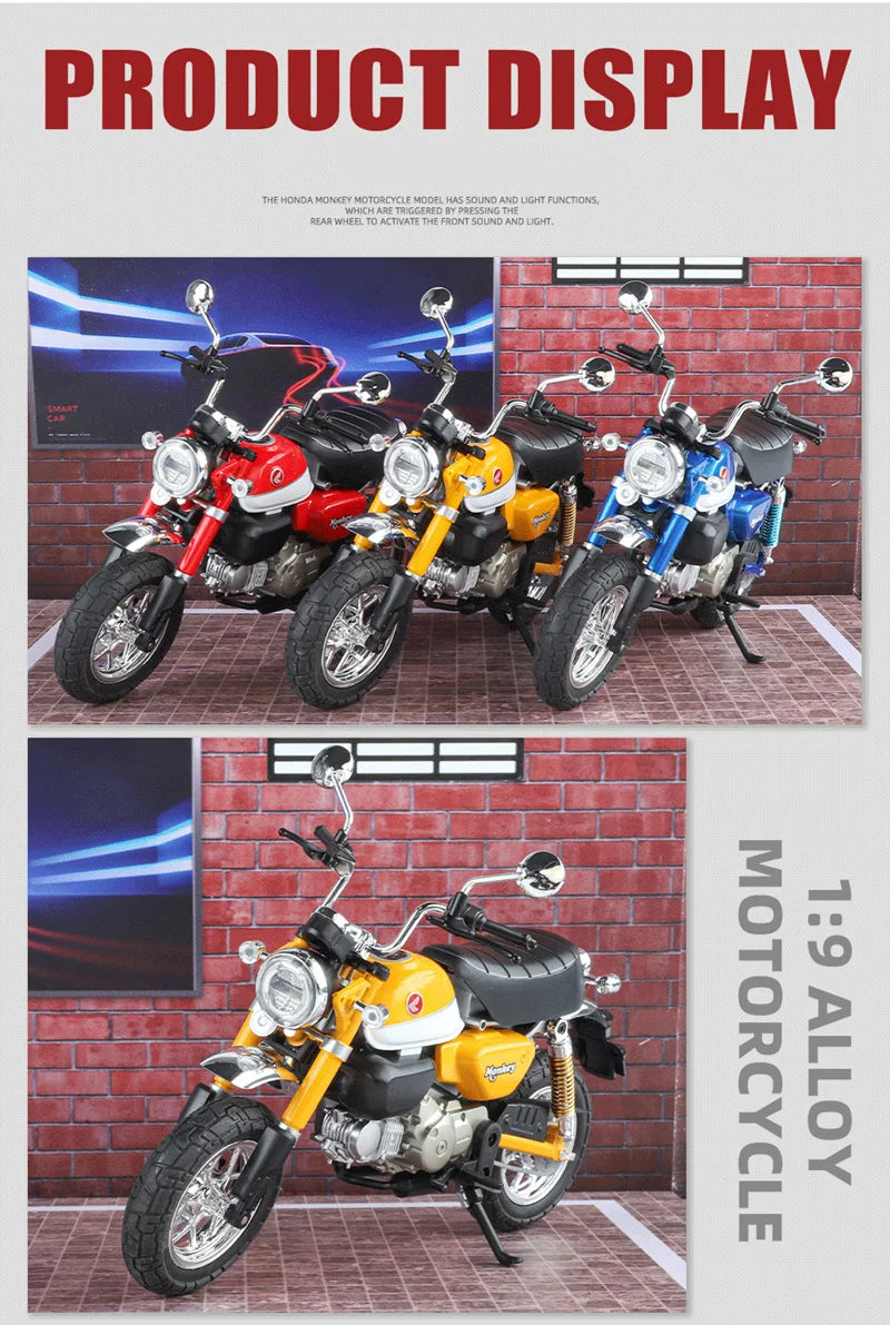 Diecast Honda Monkey 125 Motorcycle Model 1 to 9 Scale