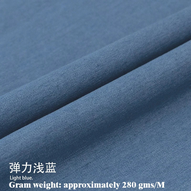 1M/2M/3M/5M Elastic polyester cotton denim fabric for jeans,Skirt Jacket,shirt,bag,DIY, handmade Sewing  Fabric