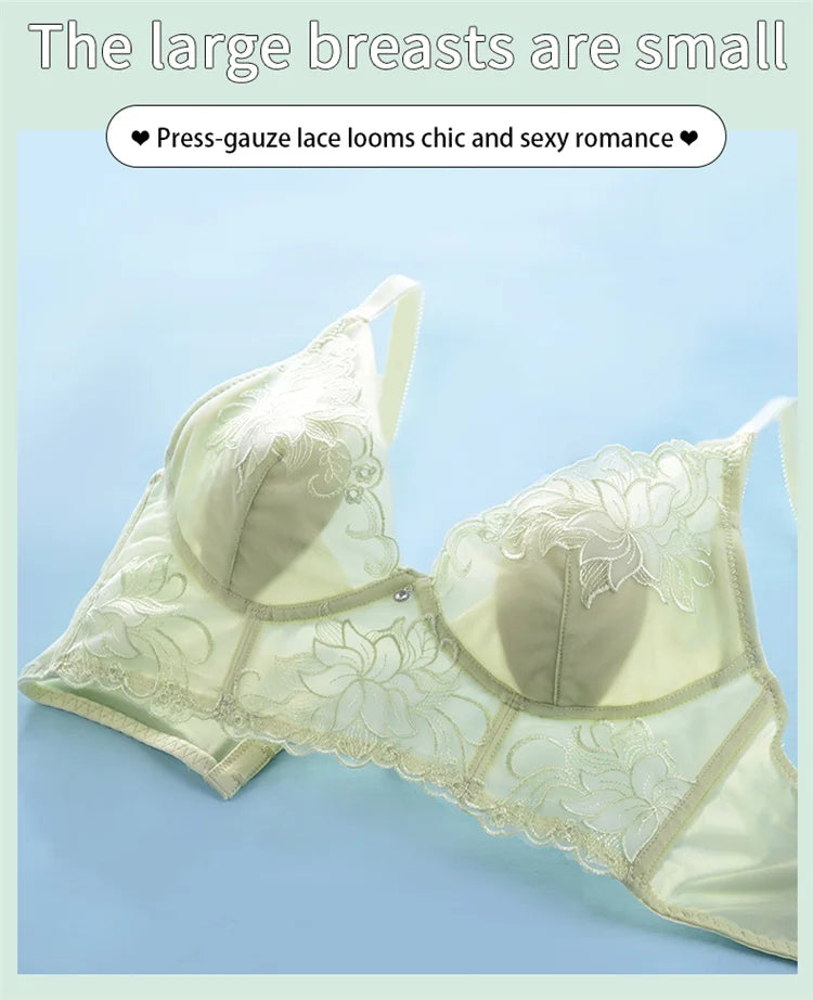 Women’s Lace Transparent Rabbit Ears Push-Up Bra – Soft, Thin, Wire-Free Bralette