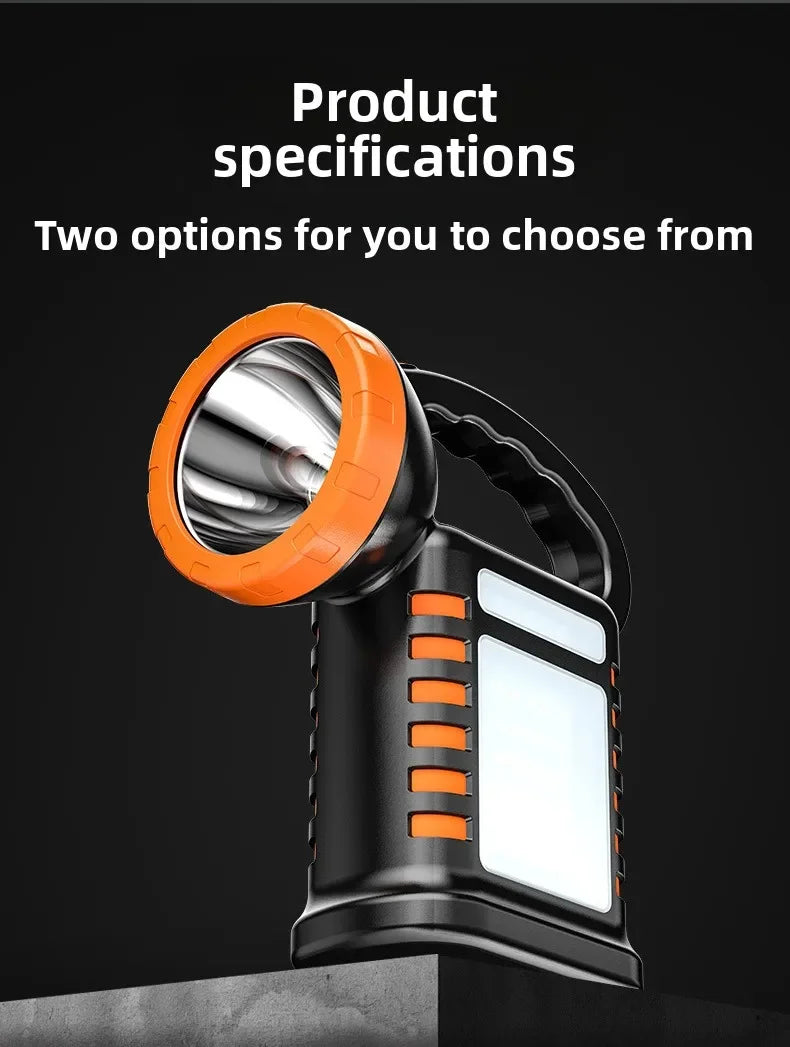 Portable Solar Rechargeable Handheld Work Light Multi-Function LED Camping Emergency Patrol Flashlight