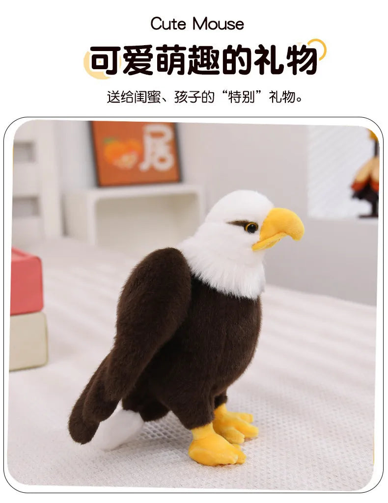 White Headed Eagle Plush Stuffed Animal Realistic Bird Model
