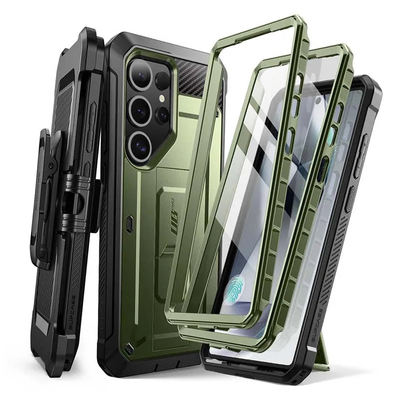 For Samsung Galaxy S25 Ultra Case UB Pro Full-Body Dual Layer Rugged Belt-Clip Phone Case with Built-in Screen Protector