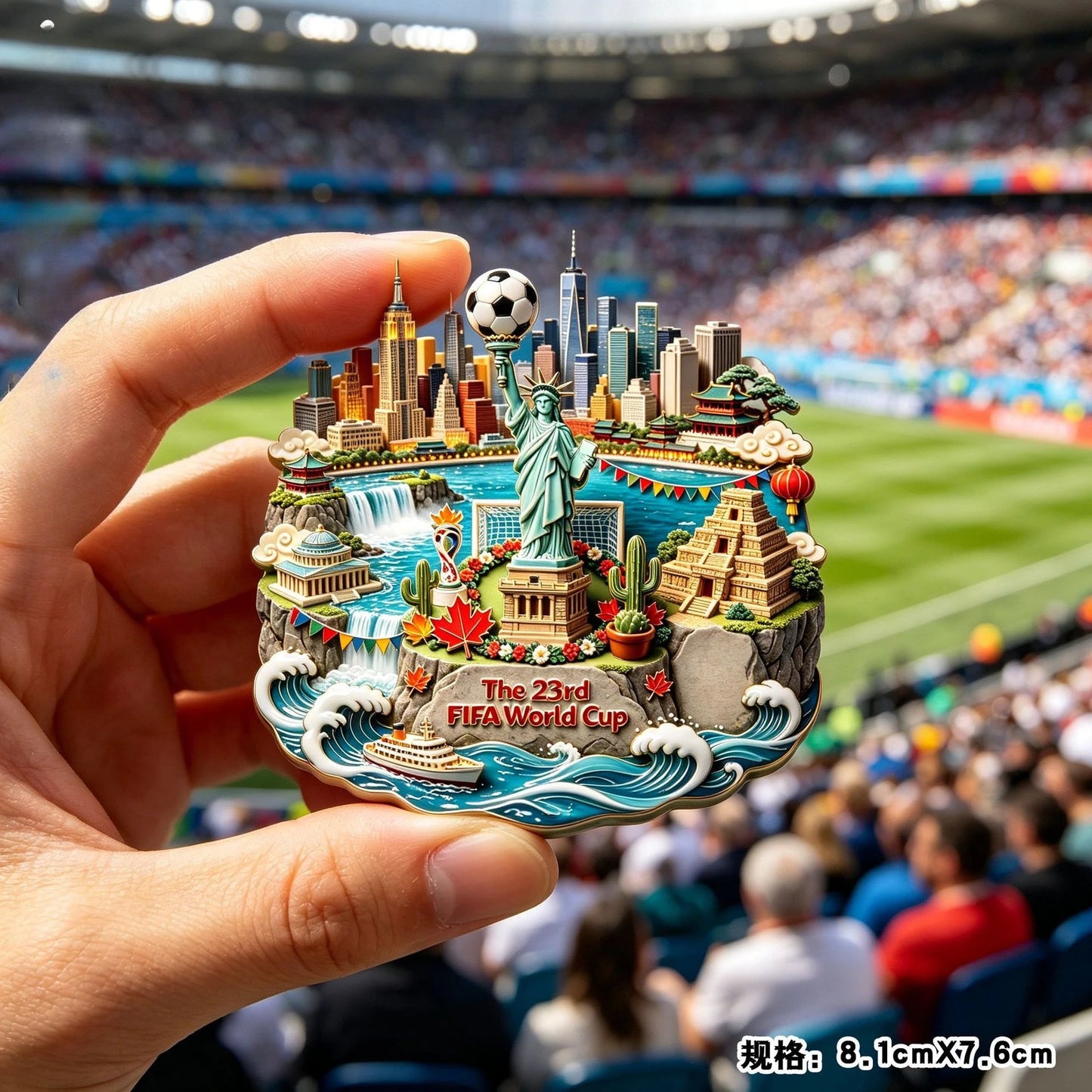 2026 Football Metal Fridge Magnet Soccer Fan Souvenir Home Decor