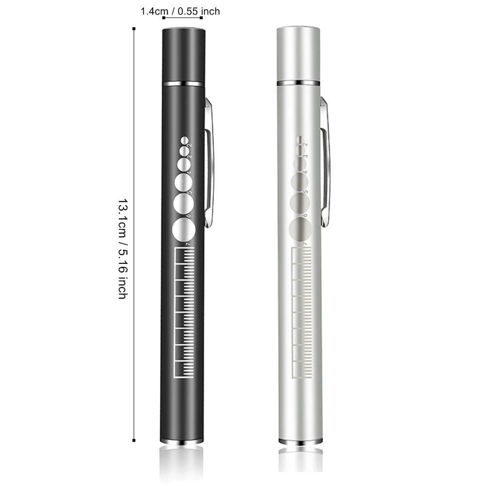 2 Pack 2 In 1 White Yellow Rechargeable Mini Pen Light Flashlight