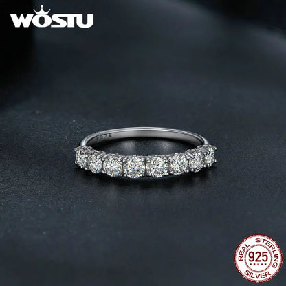 0.8 ct D VVS1 Moissanite Classical Round Wedding Rings For Women 925 Sterling Silver 18K White Gold Ring