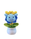 3 Pcs Handmade Crochet Dragon Flower Pot Home Room Decoration Finished Wool Knitting Office Desktop Ornament Christmas Birthday Gifts