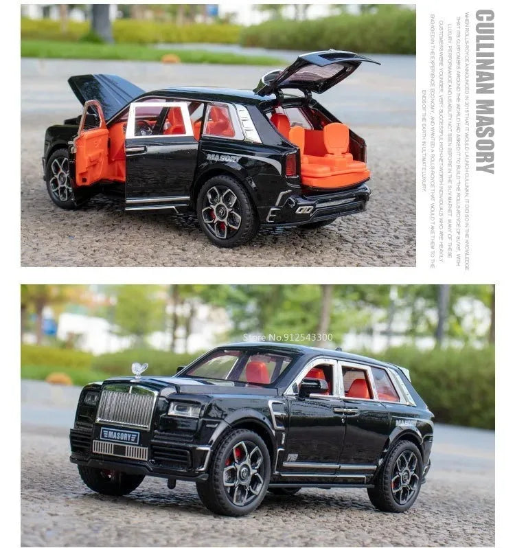 1:24 Rolls-Royce Spectre Cullinan Masory Car Model Toy Sound Light Shock Absorption Vehicle Models Desktop Ornaments Gift