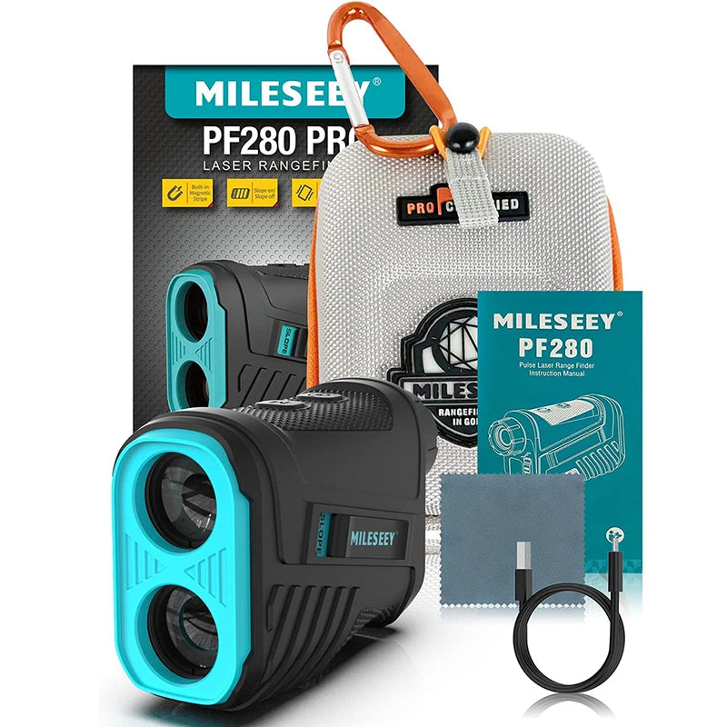 PF280 Pro Golf Laser Rangefinder 600M Rechargeable Distance Meter with Vibration & Magnetic Stripe for Golf Hunting