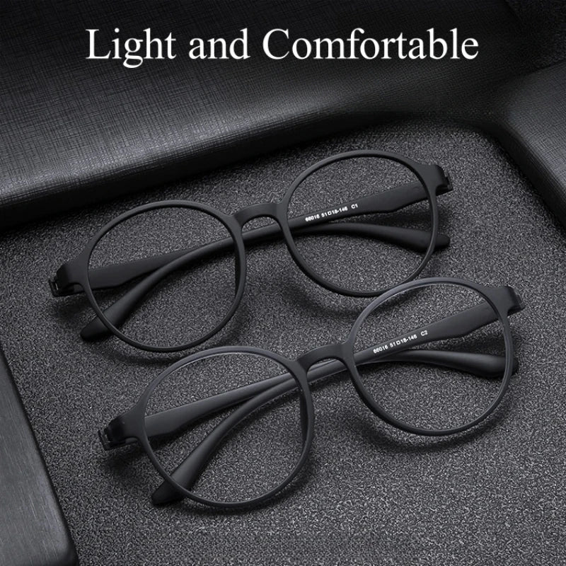 Lightweight Flexible Retro Round Plastic Eyeglasses Frames