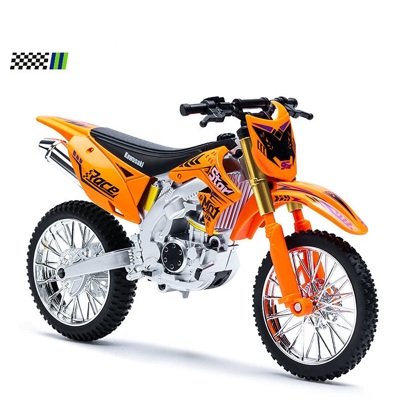 1:10 Kawasaki KX450F Alloy Die Cast Motorcycle Model Vehicle Collection With sound Off Road Autocycle Toys Car
