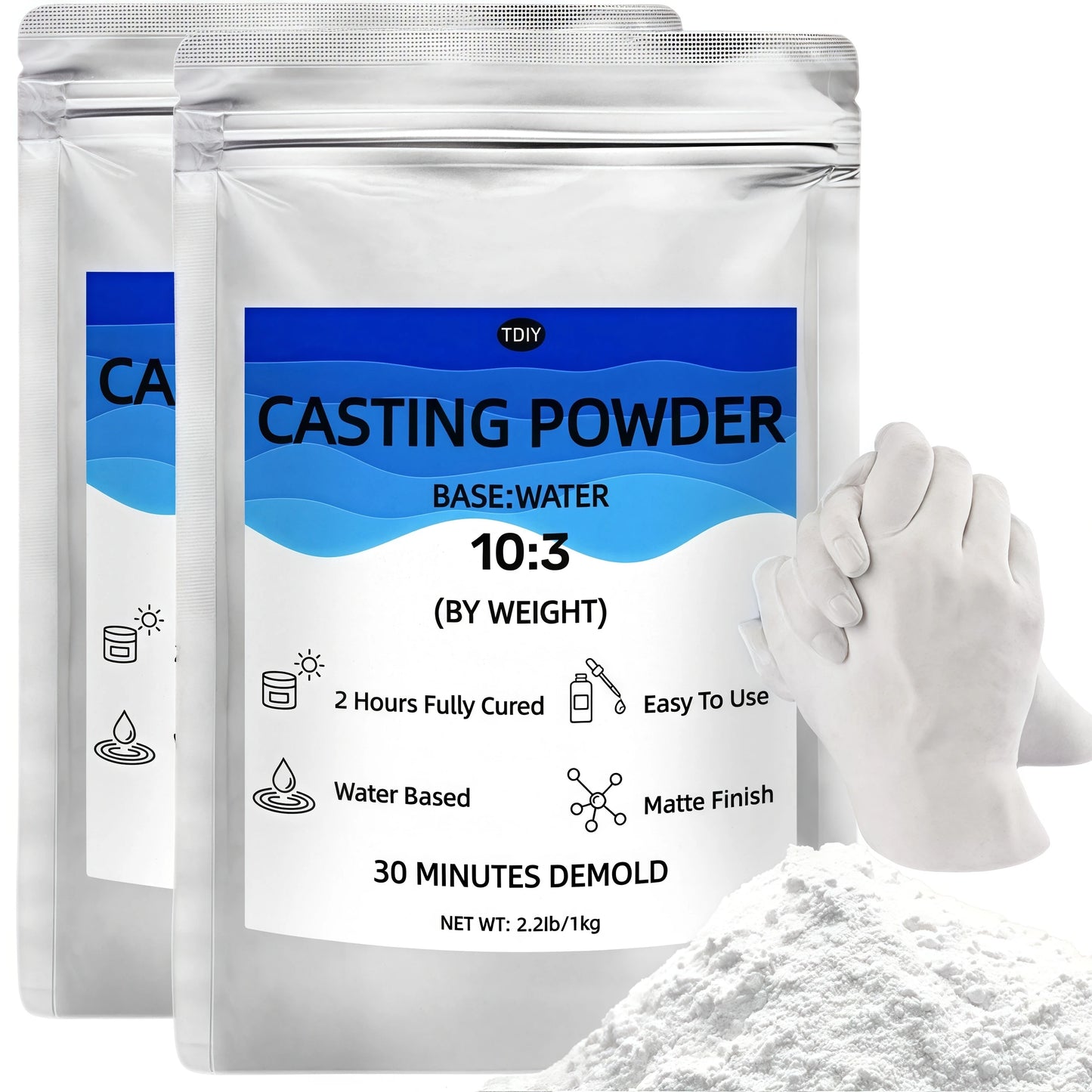 Resin Casting Powder, DIY Casting Molds , Fine White Plaster for Jewelry Casting & DIY Crafts Mixable Art Molding Compound