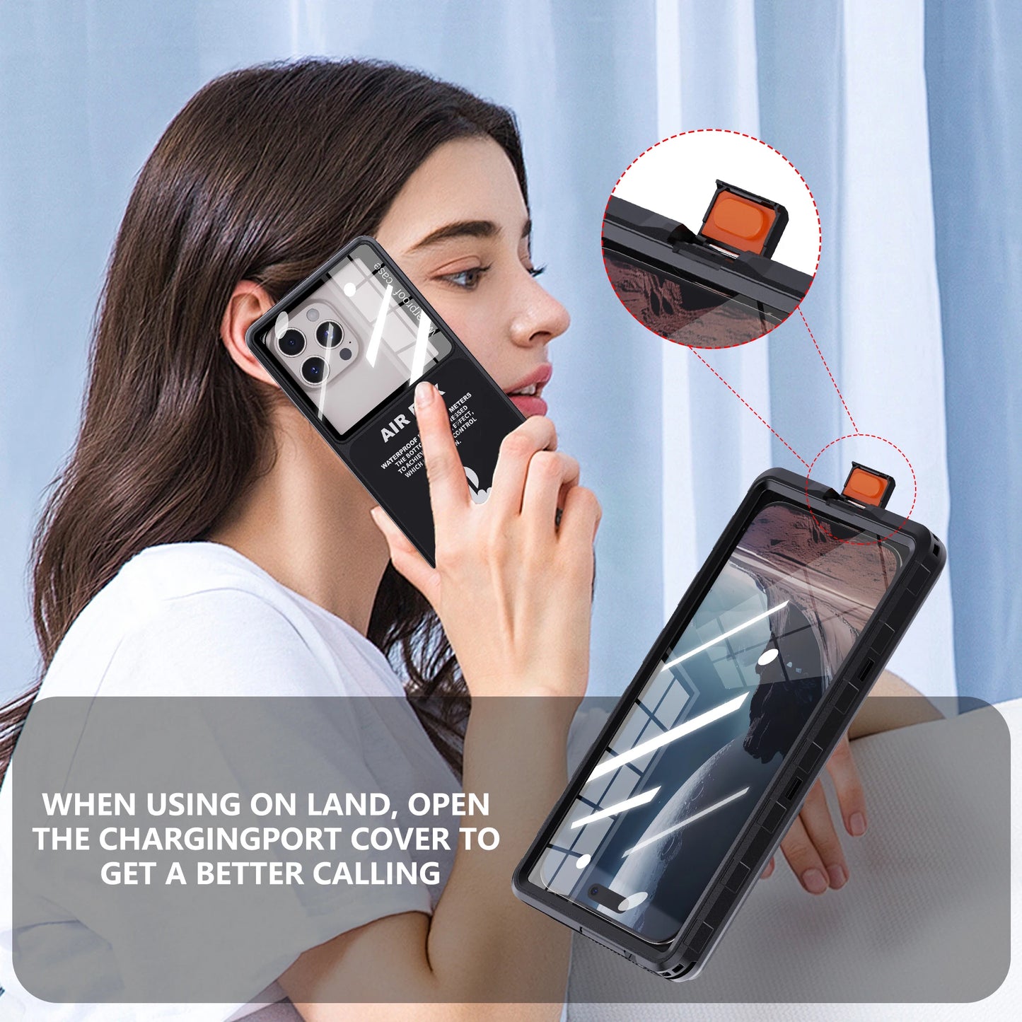 Waterproof Phone Case for 6.9' Devices Transparent Universal Touch Screen Underwater Dust And Drop Protection IP68 New