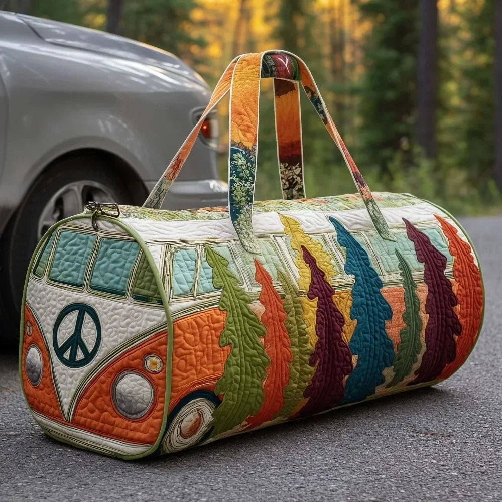 3D Quilted Travel Duffle Bag Large Capacity Overnight Tote