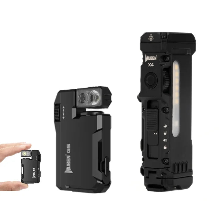 Rechargeable EDC Flashlight Bundle With Magnetic Base And RGB Light