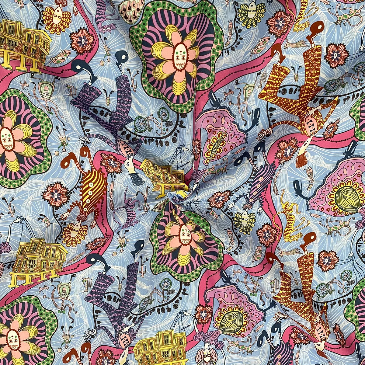 80s 100% Cotton Poplin Like Liberty cotton fabric meter 2025 Shirley Smith Sewing Making Dress Clothing Handmade Kids Dly cloth