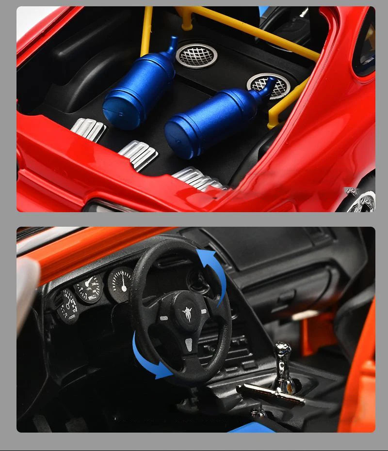 1 24 Scale Supra A80 JDM Supercar Diecast Pull Back Model Car with Sound and Light