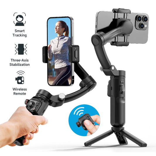 3-Axis Handheld Gimbal Stabilizer for Smartphone with Wireless Remote for iPhone Android Phone Face Tracking Tiktok Vlog