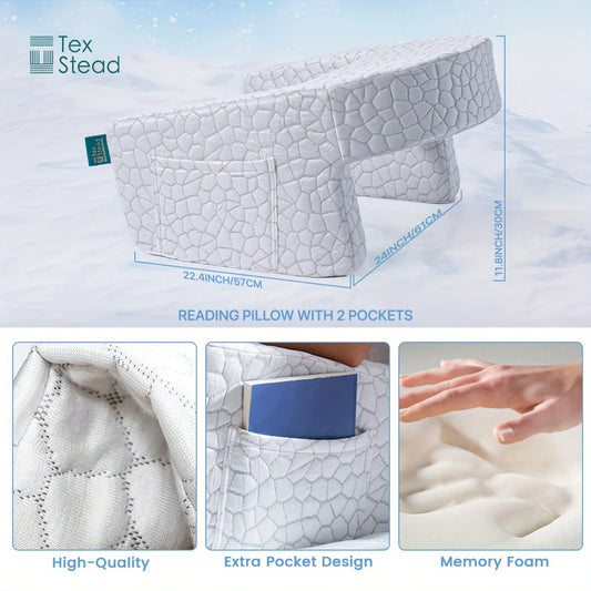Reading Pillow for Gaming, Extra Large Arm Rest Pillow for Adult, Memory Foam Bed Rest Pillow for Reading, Working,with Rem，1 PC