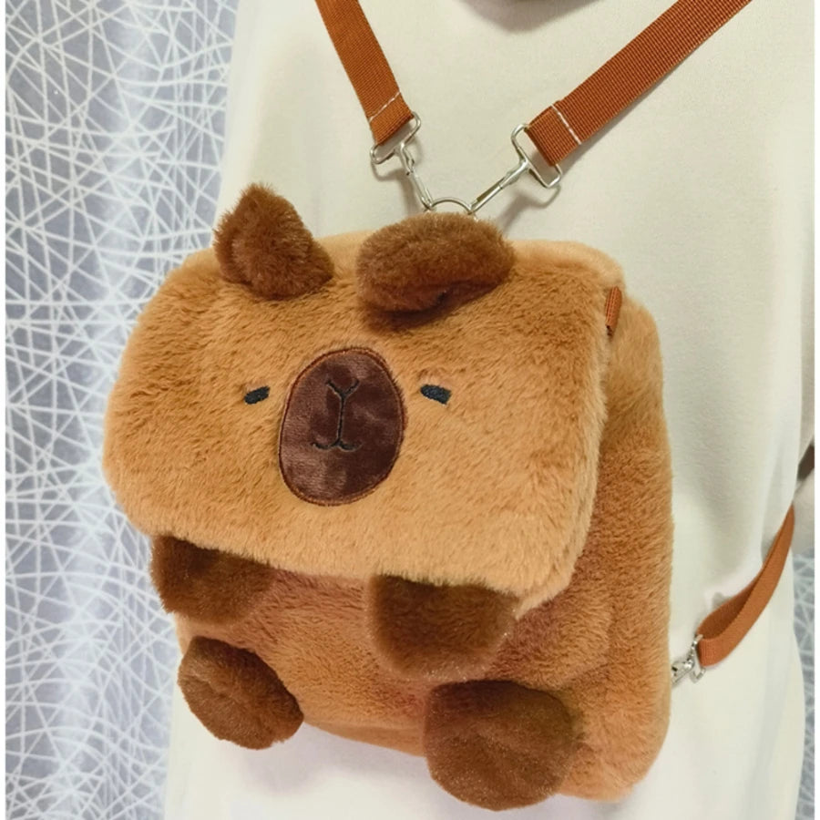 Kawaii Capybara Plush Backpack Soft Shoulder Bag