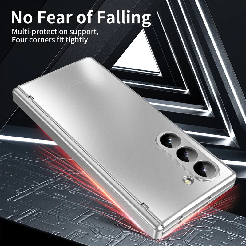 Anti-Shock Frosted Plating Full Body Case for Samsung Galaxy Z Fold 4 Fold4 Fold5 Fold3 Fold 5 3 2 5G fold2 Screen Glass film ﻿