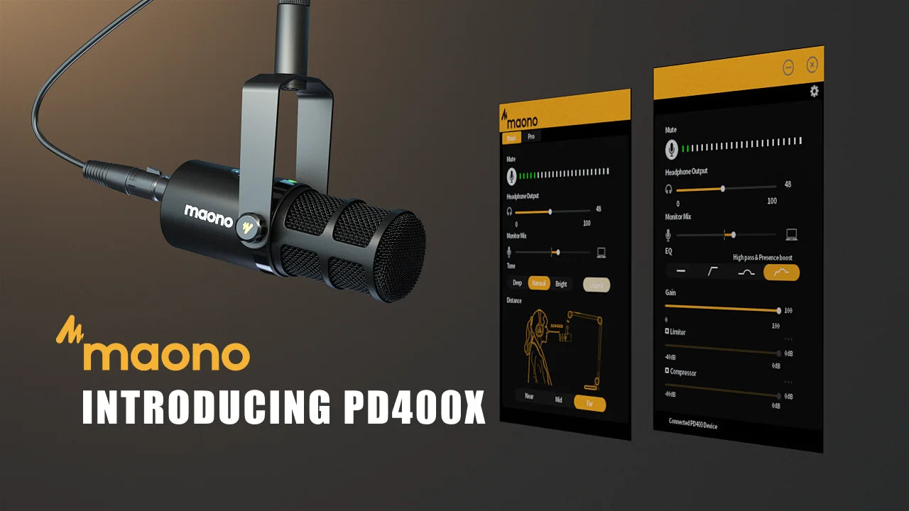 USB/XLR Dynamic Microphone All Metal With One-Touch Mute Headphone Jack And Volume Control For Podcasting Streaming PD400X